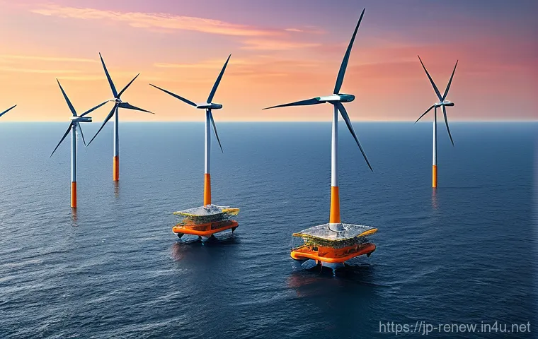 신재생에너지발전설비와 관련된 최신 기술 - **Floating Offshore Wind Power with Ecosystem Harmony**
    An expansive, breathtaking seascape at g...