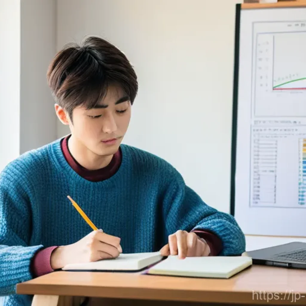 신재생에너지발전설비 필기시험 기출문제 분석 - **Prompt:** A focused Japanese university student in their mid-20s, wearing a comfortable sweater, d...