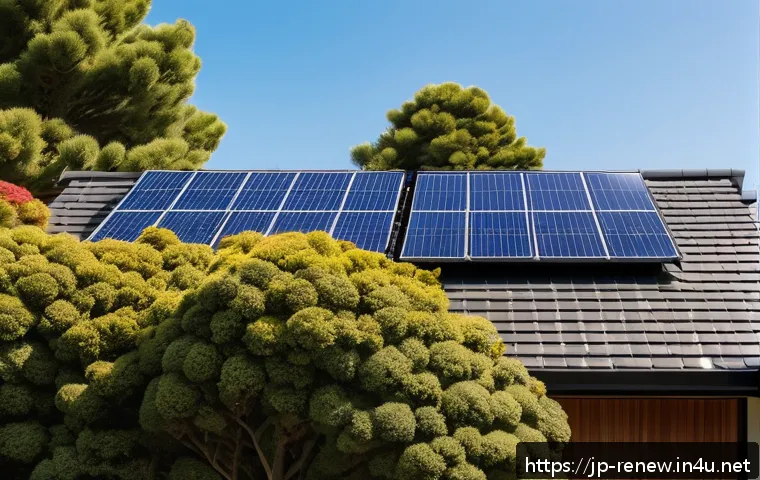 신재생에너지발전설비 공부자료 추천 - A modern Japanese suburban house with a sleek rooftop solar panel system installed under a bright bl...